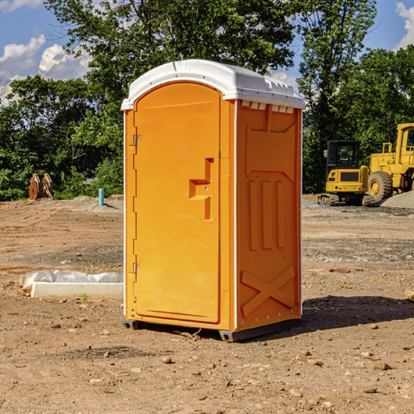 how often are the porta potties cleaned and serviced during a rental period in Gordon